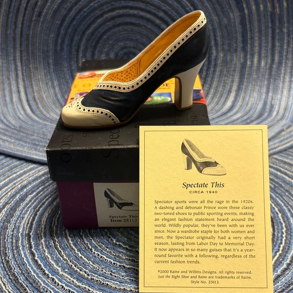 Just The Right Shoe Black and Cream Heels - Picture 2 of 5